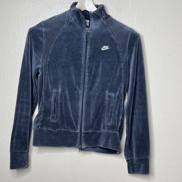Nike Jacket Womens Medium Gray Full Zip Pockets Athletic Outdoor Y2K - Picture 1 of 11